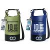 Lamicall 10L Dry Bag Waterproof Backpack – [Zippered Pocket] Roll Top Waterproof Bag Olive Green & Navy Blue