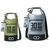 Lamicall 10L & 30L Dry Bag Waterproof Backpack – [Zippered Pocket] Roll Top Waterproof Bag Olive Green & Blueish Gray