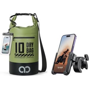 Lamicall Dry Bag Waterproof Backpack & Motorcycle Phone Mount Holder
