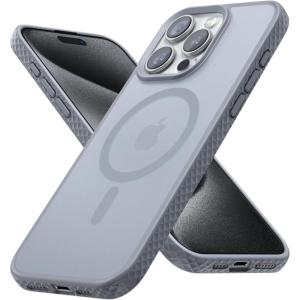 Lamicall Magnetic Case for iPhone 14 Pro – Magnet Case, Compatible for Magsafe, [Anti-Slip Edge] [MIL-Grade Airbag Shockproof], Translucent Hard Slim Protective Apple iPhone 14 Pro Cover Black(Gray)