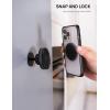 Lamicall All Lock Wall Phone Mount for iPhone, Black, 3M VHB Adhesive, Holds Phone in Portrait or Landscape Mode
