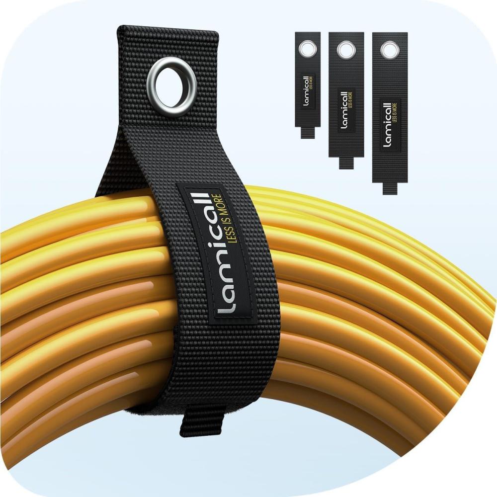 imageLamicall HeavyDuty Extension Cord Storage Straps 3Pack Reusable Nylon Hook amp Loop Cord Organizer Holder for Garage Workshop amp RV Holds up to 55 lbs 3 Sizes 10 14 18 for Tools Organization