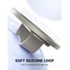 Lamicall Magnetic Phone Grip Holder for MagSafe – [Soft Silicone Loop] Vertical Cell Phone Zinc Alloy Ring Stand Kickstand, Magnet Hand Grip Mag Safe Accessories for iPhone 12-17 Series, Titanium(Titanium – Zinc Alloy – Silicone Grip)