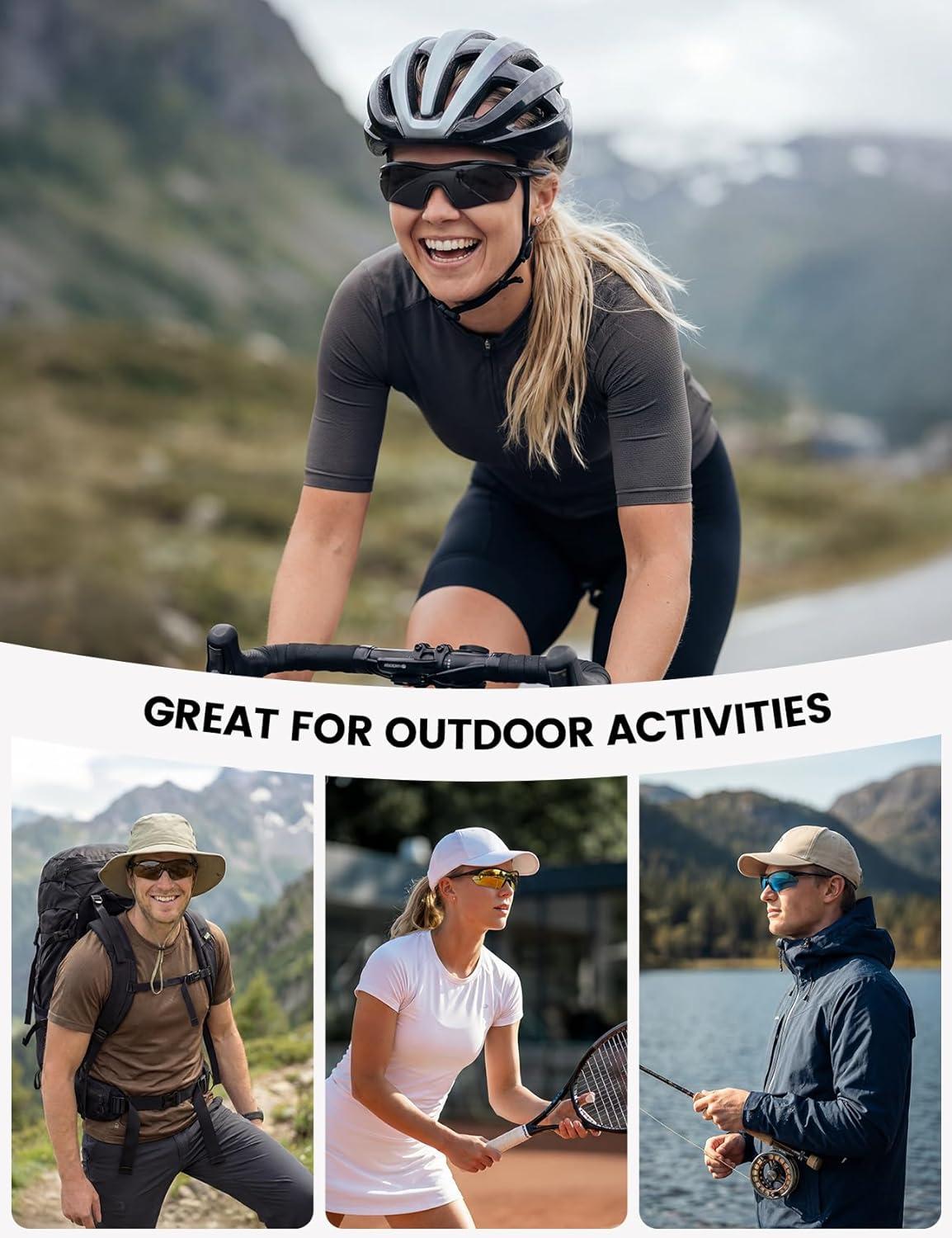 imageLamicall 22g Polarized Sports Sunglasses UV400 Protection Men Women Sun Glasses for Running Cycling Fishing Golf DrivingBlack Framegray Lens