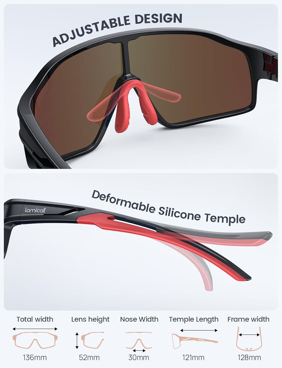 imageLamicall Polarized Sport Sunglasses for Age 814 Kids UV400 Protection Baseball Cycling Sun Glasses for Boys Girls TeensBlack Framered Lens