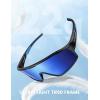 Lamicall Polarized Sport Sunglasses for Age 8-14 Kids – UV400 Protection Baseball Cycling Sun Glasses for Boys Girls Teens(Black Frame-blue Lens)