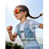 Lamicall Polarized Sport Sunglasses for Age 8-14 Kids – UV400 Protection Baseball Cycling Sun Glasses for Boys Girls Teens(Black Frame-red Lens)