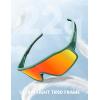 Lamicall Polarized Sport Sunglasses for Age 8-14 Kids – UV400 Protection Baseball Cycling Sun Glasses for Boys Girls Teens(Green Frame-orange Lens)