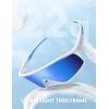 Lamicall Polarized Sport Sunglasses for Age 8-14 Kids – UV400 Protection Baseball Cycling Sun Glasses for Boys Girls Teens(White Frame-blue Lens)