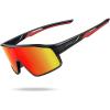 Lamicall Polarized Sport Sunglasses for Age 8-14 Kids – UV400 Protection Baseball Cycling Sun Glasses for Boys Girls Teens(Black Frame-red Lens)