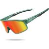 Lamicall Polarized Sport Sunglasses for Age 8-14 Kids – UV400 Protection Baseball Cycling Sun Glasses for Boys Girls Teens(Green Frame-orange Lens)