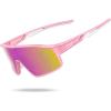 Lamicall Polarized Sport Sunglasses for Age 8-14 Kids – UV400 Protection Baseball Cycling Sun Glasses for Boys Girls Teens(Pink Frame-pink Lens)