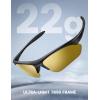 Lamicall 22g Polarized Sports Sunglasses for Men Women – UV400 Protection Sun Glasses for Driving Running Cycling Fishing(Black Frame-gold Lens)