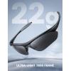 Lamicall 22g Polarized Sports Sunglasses for Men Women – UV400 Protection Sun Glasses for Driving Running Cycling Fishing(Black Frame-gray Lens)