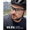 Lamicall 22g Polarized Sports Sunglasses for Men Women – UV400 Protection Sun Glasses for Driving Running Cycling Fishing(Black Frame-transparent No Polarized Lens)
