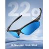 Lamicall 22g Polarized Sports Sunglasses for Men Women – UV400 Protection Sun Glasses for Driving Running Cycling Fishing(Transparent Gray Frame-blue Lens)