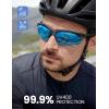 Lamicall 22g Polarized Sports Sunglasses for Men Women – UV400 Protection Sun Glasses for Driving Running Cycling Fishing(Transparent Gray Frame-blue Lens)