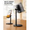 Lamicall Cell Phone Stand for Desk – [Height Angle] Adjustable Sturdy Desktop Phone Holder, Office Gift Accessories, PC Gaming Essentials for iPhone 17 16 15 14 13 Pro Max, iPad Tablet Switch, 4-12″(Black)