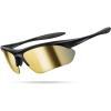 Lamicall 22g Polarized Sports Sunglasses for Men Women – UV400 Protection Sun Glasses for Driving Running Cycling Fishing(Black Frame-gold Lens)
