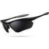 Lamicall 22g Polarized Sports Sunglasses for Men Women – UV400 Protection Sun Glasses for Driving Running Cycling Fishing(Black Frame-gray Lens)