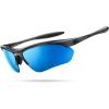 Lamicall 22g Polarized Sports Sunglasses for Men Women – UV400 Protection Sun Glasses for Driving Running Cycling Fishing(Transparent Gray Frame-blue Lens)
