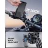 Lamicall Motorcycle Phone Mount Holder – [All Metal] [Anti Shake] [Extendable Arm] Bike Phone Holder Handlebar Clamp, Bicycle Cell Phone Mount, Gifts for iPhone 17 16 Pro Max, Galaxy, 4.7-7.2″ Phones(Black)