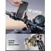 Lamicall Motorcycle Phone Mount Holder – [All Metal] [Anti Shake] [Extendable Arm] Bike Phone Holder Handlebar Clamp, Bicycle Cell Phone Mount, Gifts for iPhone 17 16 Pro Max, Galaxy, 4.7-7.2″ Phones(Gold)