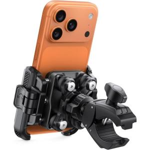 Lamicall Motorcycle Bike Phone Mount – [Dual Vibration Dampener] [Camera Friendly] Bike Phone Holder Handlebar Clamp, Bicycle Cell Phone Mount, iPhone 17 16 Pro Max, Galaxy S25 Ultra, 6-7.2″ Phones