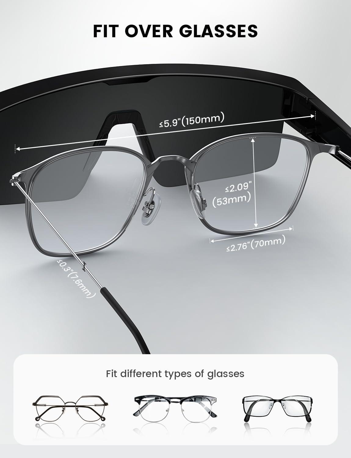 imageLamicall Polarized Fit Over Glasses Sunglasses UV400 Protection for Men Women Oversized Sun Glasses for Driving Cycling
