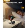 Lamicall Foldable Apple Watch Stand for Charger – Aluminum Desk Watch Charging Stand Dock with Cable Organizer, Portable Travel Holder for iWatch Series 1-11, Series Ultra SE, Charger Not Included(Misty Black)