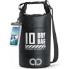 Lamicall 5L & 10L Dry Bag Waterproof Backpack – [Zippered Pocket] Roll Top Waterproof Bag Blueish Gray & Black