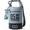 Lamicall 5L & 10L Dry Bag Waterproof Backpack – [Zippered Pocket] Roll Top Waterproof Bag Blueish Gray & Olive Green