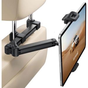 Lamicall Car Headrest Tablet Holder – [Foldable Clip] [Lockable] Tablet Mount for Car Backseat, Car Accessories for Kids, for iPad Pro, Air, Mini, Galaxy Tab, Fire HD, 5.4-13″ Tablets and Phones