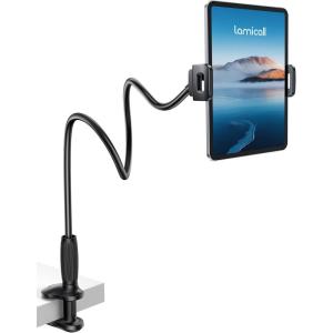 Lamicall Gooseneck Tablet Holder for Bed – [Unique Tapered Flexible Arm][Fully Adjustable] iPad Kindle Holder Stand for Reading in Bed, Tablet Mount for 4.7-13″ iPad, Kindle, iPhone, Mothers Day