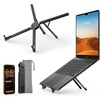 Lamicall [Ultra-Slim] Foldable Portable Laptop Stand for Desk, 6 Level Height Ergonomic Laptop Riser for Business Trip Library Cafe, Computer Holder fit 10-15.6″ MacBook Neo Air HP Dell Lenovo – Black(Black)