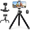 Lamicall Tripod for iPhone – [Ultra-Stable] Phone Tripod with Wireless Remote, Mini Flexible Phone Stand for Recording with 1/4” Screw and Cold Shoe for iPhone Gopro Camera Pocket 3/4 fit Vlog Travel
