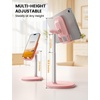 Lamicall Pink Room Vanity Decor, Rose Gold Phone Stand Holder for Desk, Cute Pink Desk Accessories for Women, Gifts for Teens Girls Boys Adults Women Men Mom Wife, for iPhone iPad Tablet, 4-10″(C-Pink)