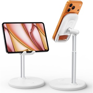 Lamicall Pink Room Vanity Decor, Rose Gold Phone Stand Holder for Desk, Cute Pink Desk Accessories for Women, Gifts for Teens Girls Boys Adults Women Men Mom Wife, for iPhone iPad Tablet, 4-10″(D-White)