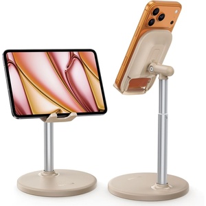 Lamicall Pink Room Vanity Decor, Rose Gold Phone Stand Holder for Desk, Cute Pink Desk Accessories for Women, Gifts for Teens Girls Boys Adults Women Men Mom Wife, for iPhone iPad Tablet, 4-10″(Khaki)