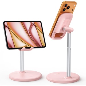 Lamicall Pink Room Vanity Decor, Rose Gold Phone Stand Holder for Desk, Cute Pink Desk Accessories for Women, Gifts for Teens Girls Boys Adults Women Men Mom Wife, for iPhone iPad Tablet, 4-10″(C-Pink)