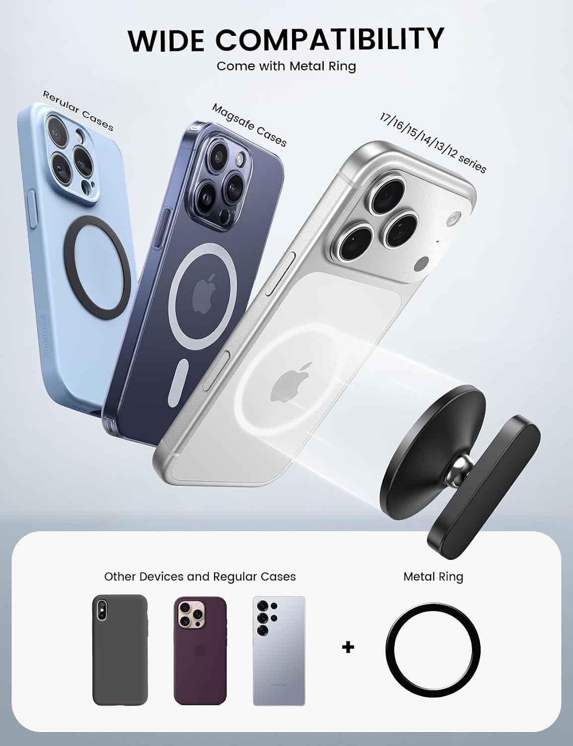 image:imageLamicall Alloy Magnetic Golf Cart Phone Holder Unique Golf Accessories Gifts for Fathers Day Men Husband Magnetic Phone Holder for Gym Essentials for MagSafe iPhone 17 16 Fits EZGO Club Car Yamaha
