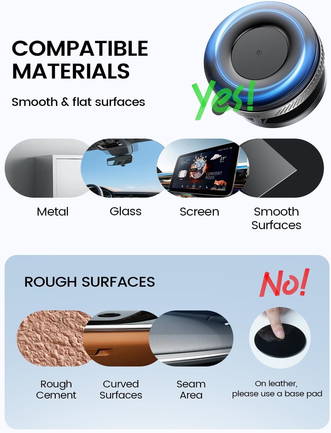 image:imageLamicall Car Phone Holder for Magsafe Upgraded Nano Gel Vacuum Suction 360 Phone Holders for Your Car Dashboard Windshield Strong Magnetic Phone Holder for Car Mount for iPhone 17 16 15 Pro MaxSilver