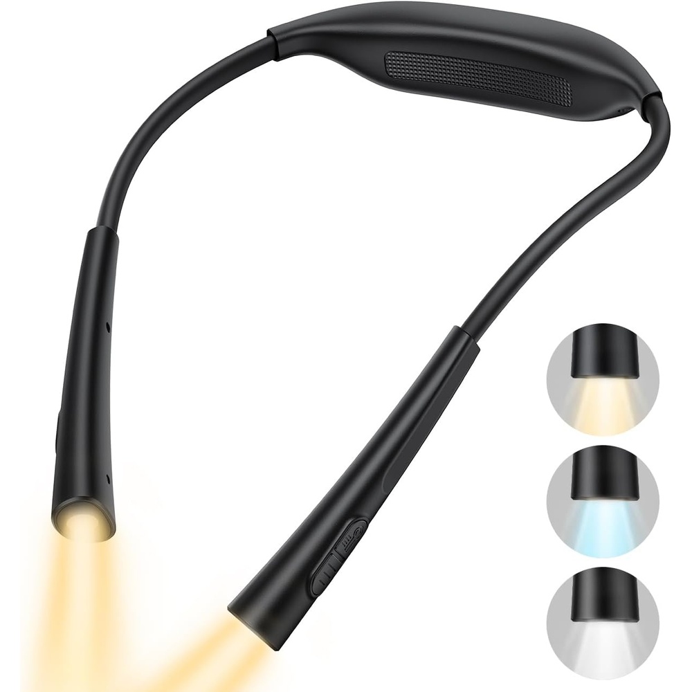 image:imageLamicall 34oz UltraLight Book Light for Neck 4Color amp 5BrightnessBendable Arms Neck Light with 70 Hours Runtime Reading Lights for Books in Bed Knitting Repairing Crafting Crocheting