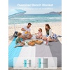 Lamicall Beach Blanket Sandproof Waterproof – [Lightweight & Oversized] Sand Free Beach Mat with Metal Stakes & Compact Attached Pouch, Quick Dry Outdoor Blanket for Picnic, Camping & Vacation(Gray)
