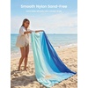 Lamicall Beach Blanket Sandproof Waterproof – [Lightweight & Oversized] Sand Free Beach Mat with Metal Stakes & Compact Attached Pouch, Quick Dry Outdoor Blanket for Picnic, Camping & Vacation(Blue)