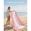 Lamicall Beach Blanket Sandproof Waterproof – [Lightweight & Oversized] Sand Free Beach Mat with Metal Stakes & Compact Attached Pouch, Quick Dry Outdoor Blanket for Picnic, Camping & Vacation(Pink)