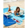 Lamicall Beach Blanket Sandproof Waterproof – [Lightweight & Oversized] Sand Free Beach Mat with Metal Stakes & Compact Attached Pouch, Quick Dry Outdoor Blanket for Picnic, Camping & Vacation(Blue)