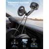 Lamicall Car Phone Holder for Magsafe – [Ultra Nano Gel & 70+LBS Vacuum Suction] 360° Magnetic Phone Holder for Car 3-Axis Suction Cup Phone Mount Dashboard Windshield Car Mount for iPhone 17 Pro Max(Black)