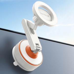 Lamicall Car Phone Holder for Magsafe – [Ultra Nano Gel & 70+LBS Vacuum Suction] 360° Magnetic Phone Holder for Car 3-Axis Suction Cup Phone Mount Dashboard Windshield Car Mount for iPhone 17 Pro Max(NEW Upgraded – White)