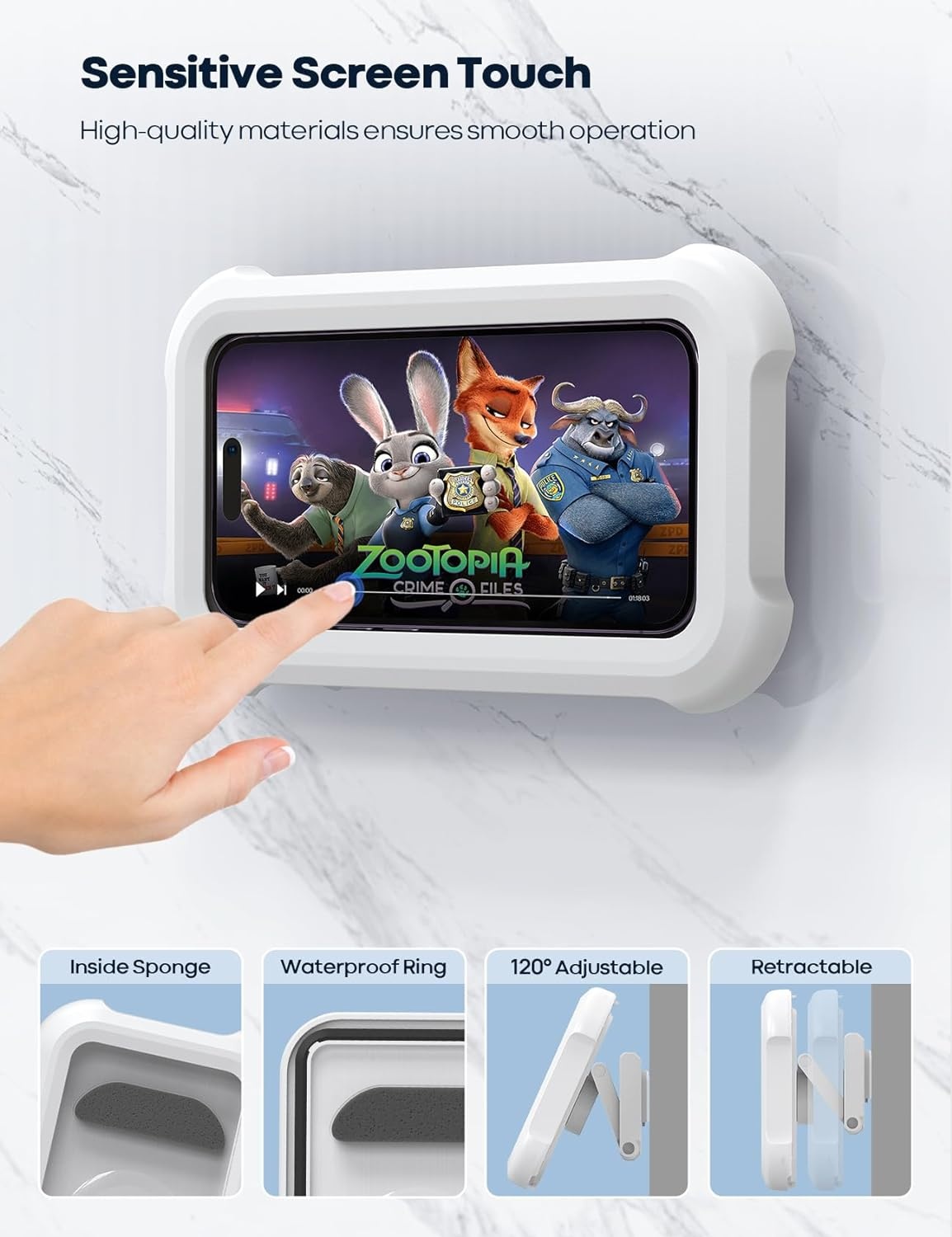 image:imageLamicall 2Spaces Waterproof Phone Pouch amp Shower Phone Holder Waterproof